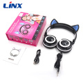 Headphone Cat Ear Headset Wireless LED Light Earphone